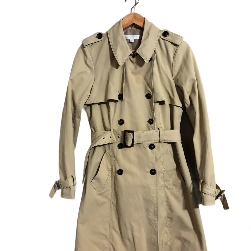 SOLD New York & Company Women's Tan Trench Coat Size Medium - Picture 3 of 8